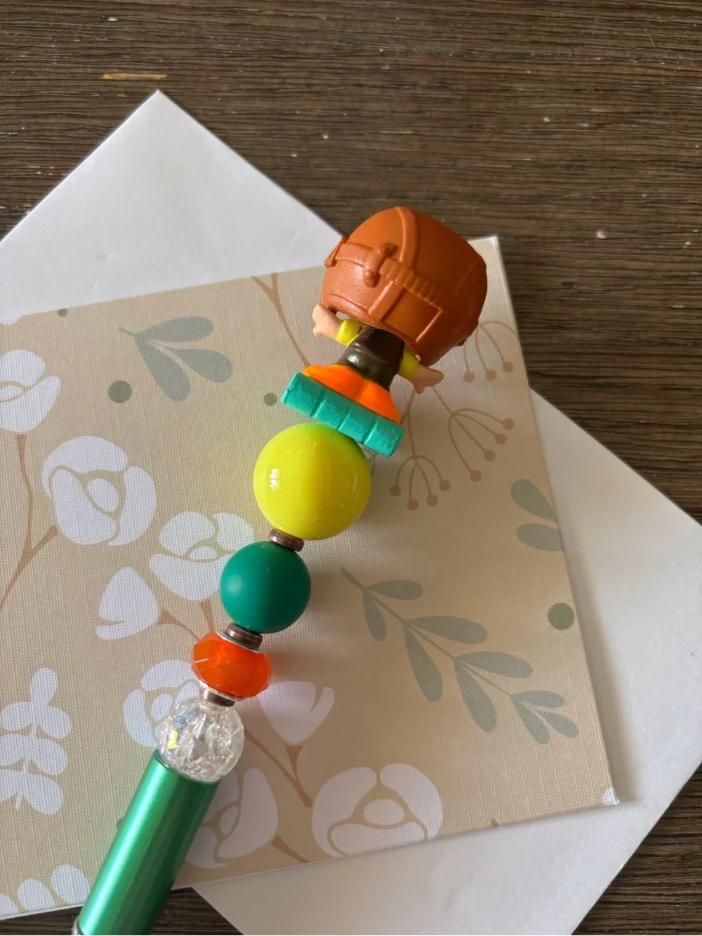 Disney Doorables: Up: Young Carl roller skates handmade beaded pen